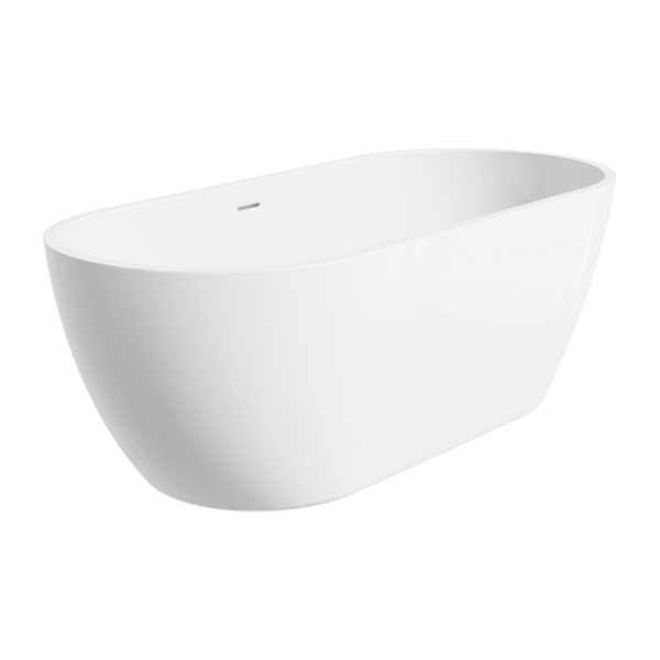 Fienza Koko Freestanding Acrylic Bath 1680mm with Overflow Gloss White
