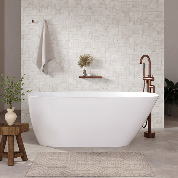 Fienza Athenia Freestanding Acrylic Bath 1700mm with Overflow White