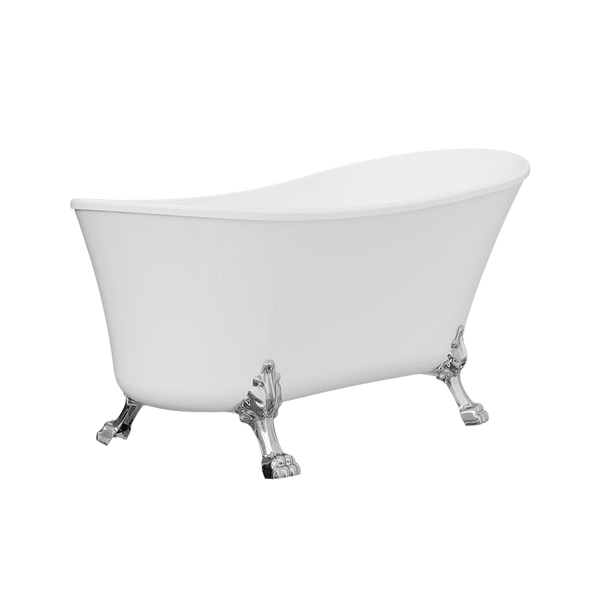 Fienza 1500mm Clawfoot Freestanding Acrylic Bath Gloss White