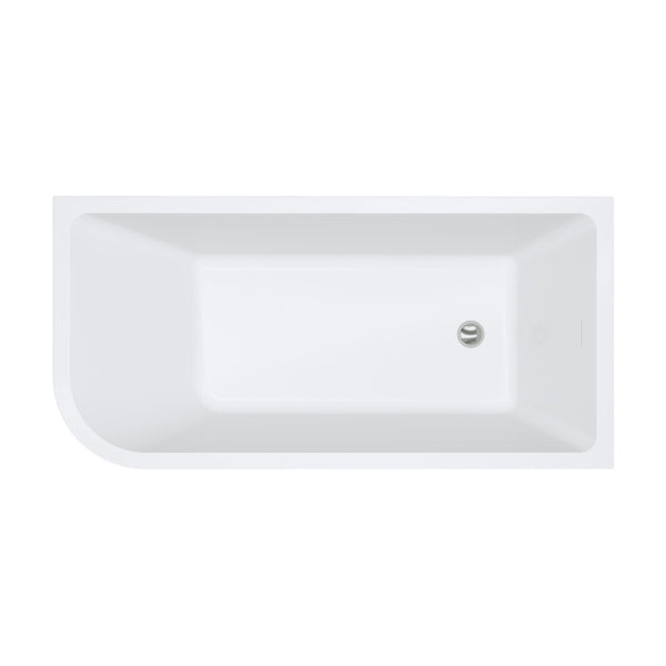 Fienza Hustle Left-Hand Multi-Fit Acrylic Bath with Overflow 1500mm White