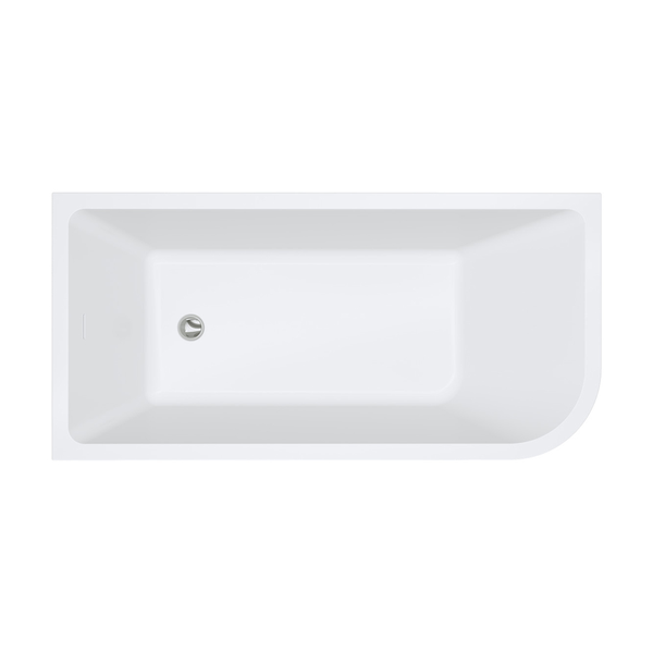Fienza Hustle Right-Hand Multi-Fit Acrylic Bath with Overflow 1500mm White
