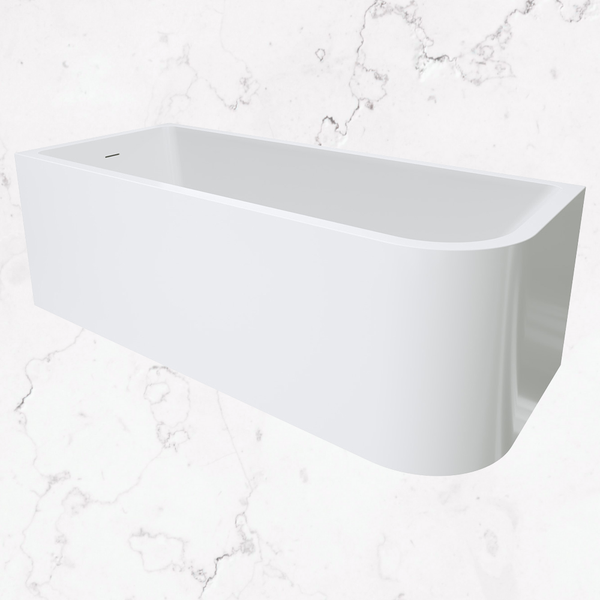 Fienza Hustle Right-Hand Multi-Fit Acrylic Bath with Overflow 1700mm White