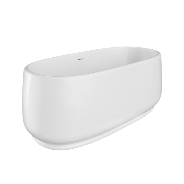 Fienza Eden 1550mm Freestanding Acrylic Bath with Overflow Gloss White