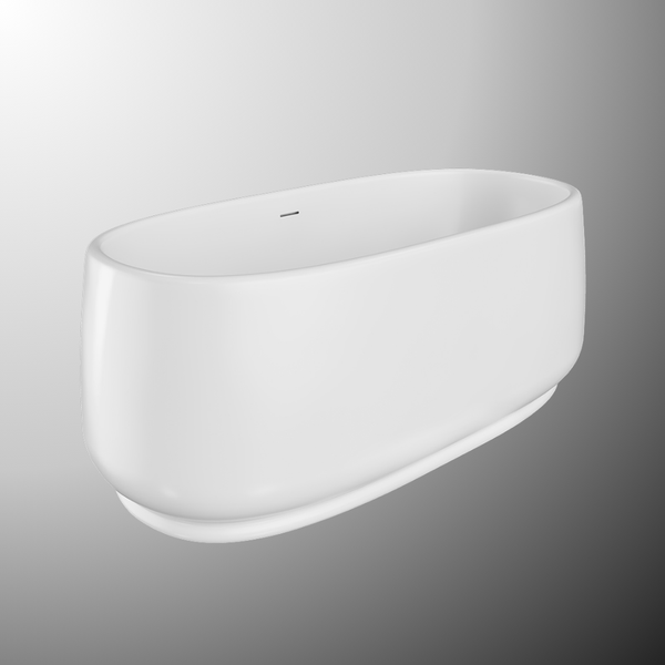 Fienza Eden 1550mm Freestanding Acrylic Bath with Overflow Gloss White