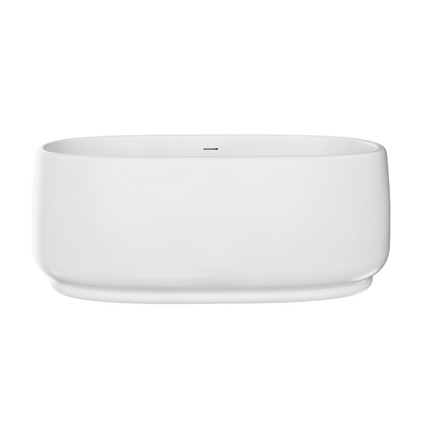 Fienza Eden 1550mm Freestanding Acrylic Bath with Overflow Gloss White
