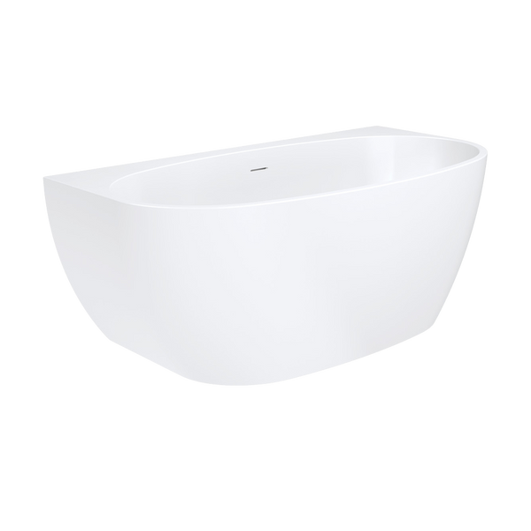 Fienza Keeto Back To Wall Acrylic Bath 1500mm with Overflow White