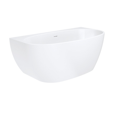 Fienza Keeto Back To Wall Acrylic Bath 1500mm with Overflow White