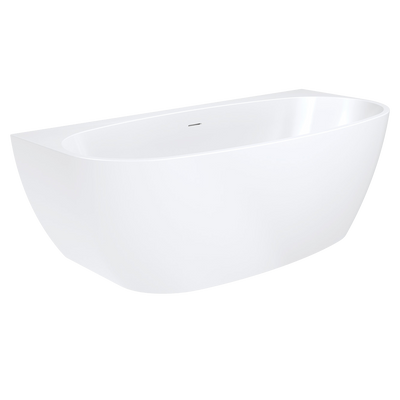 Fienza Keeto Back To Wall Acrylic Bath 1700mm with Overflow White