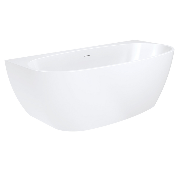 Fienza Keeto Back To Wall Acrylic Bath 1700mm with Overflow White