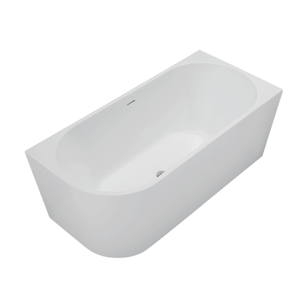 Fienza Isabella Left Hand Acrylic Corner Bath 1500mm with Overflow Matte White