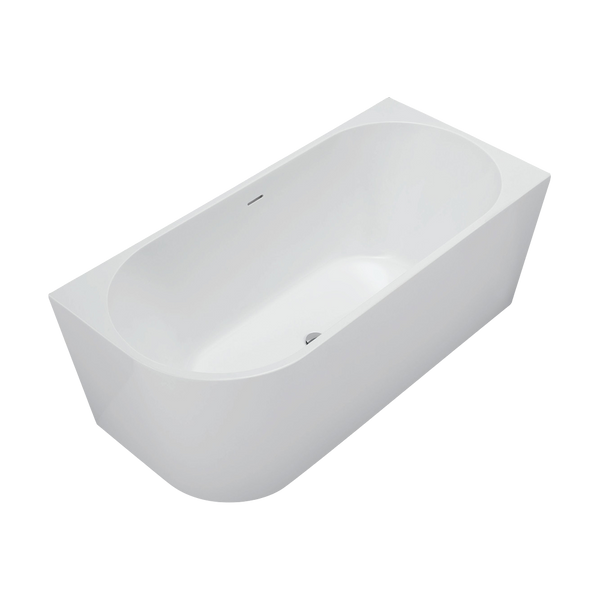 Fienza Isabella Left Hand Acrylic Corner Bath 1500mm with Overflow Gloss White