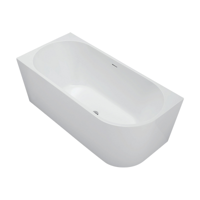 Fienza Isabella Right Hand Acrylic Corner Bath 1500mm with Overflow Gloss White