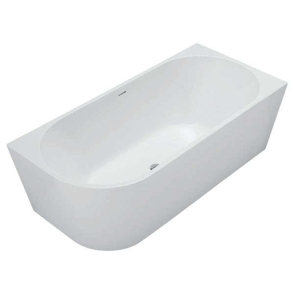 Fienza Isabella Left Hand Acrylic Corner Bath 1700mm with Overflow Gloss White