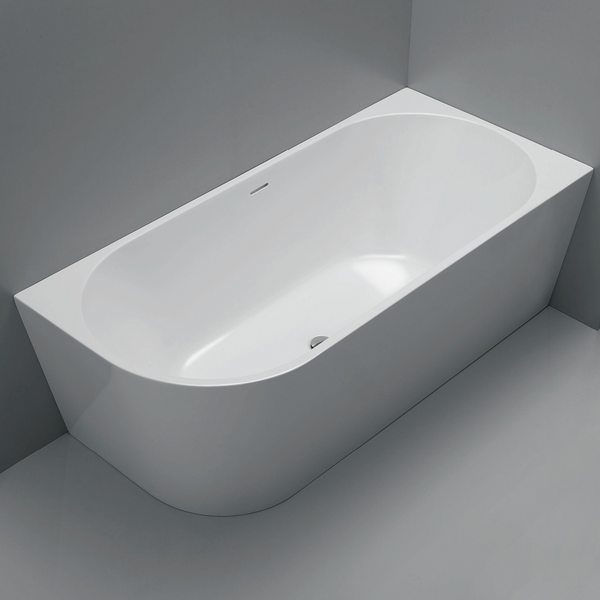 Fienza Isabella Left Hand Acrylic Corner Bath 1700mm with Overflow Gloss White