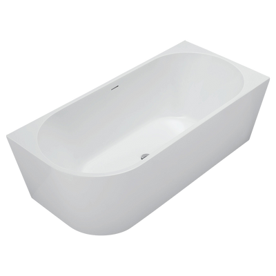 Fienza Isabella Left Hand Acrylic Corner Bath 1700mm with Overflow Gloss White