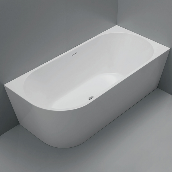 Fienza Isabella Left Hand Acrylic Corner Bath 1700mm with Overflow Matte White