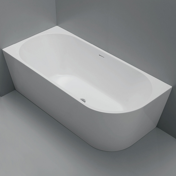 Fienza Isabella Right Hand Acrylic Corner Bath 1700mm with Overflow Matte White