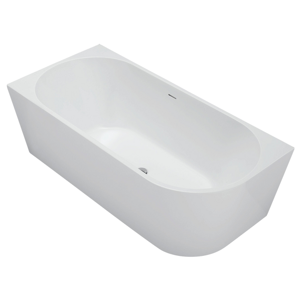 Fienza Isabella Right Hand Acrylic Corner Bath 1700mm with Overflow Gloss White