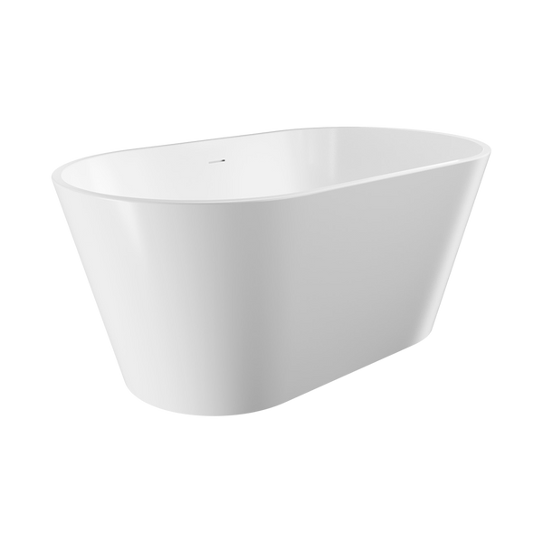 Fienza Austin Freestanding Acrylic Bath 1400mm with Overflow Gloss White