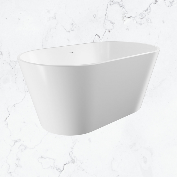 Fienza Austin Freestanding Acrylic Bath 1400mm with Overflow Gloss White