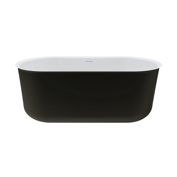 Fienza Windsor Freestanding Acrylic Bath 1500mm with Overflow Matte Black
