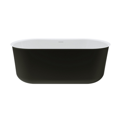 Fienza Windsor Freestanding Acrylic Bath 1500mm with Overflow Matte Black
