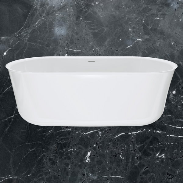 Fienza Windsor Freestanding Acrylic Bath 1700mm with Overflow Gloss White
