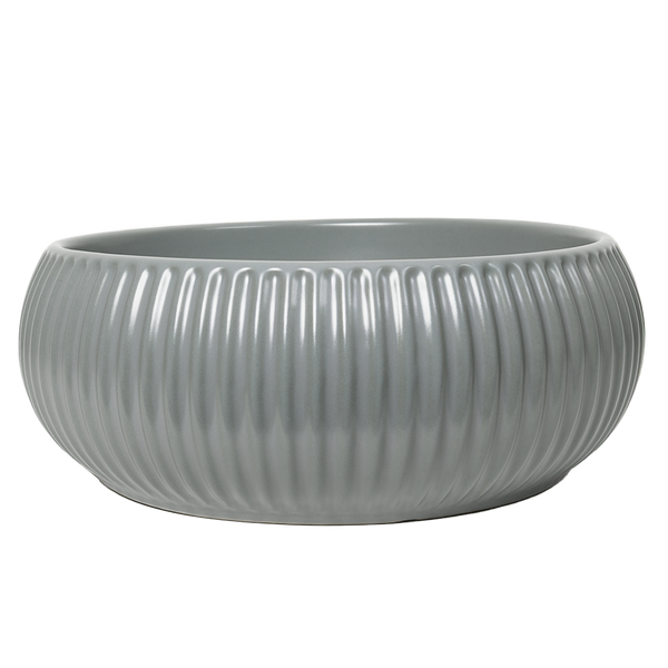 Alma Freya Matte Grey Fluted Ceramic Basin