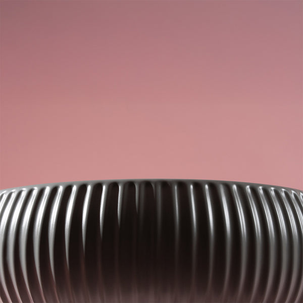 Alma Freya Matte Grey Fluted Ceramic Basin