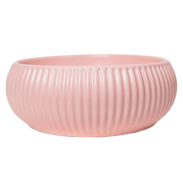 Alma Freya Matte Pink Fluted Ceramic Basin