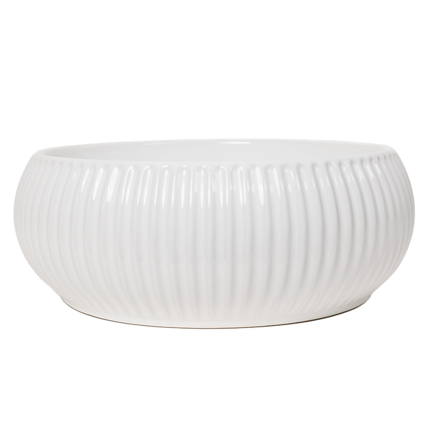 Alma Freya Gloss White Fluted Ceramic Basin