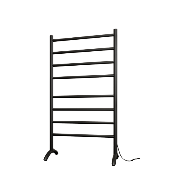Thermogroup Straight Round Free-Standing Heated Towel Rail Matte Black