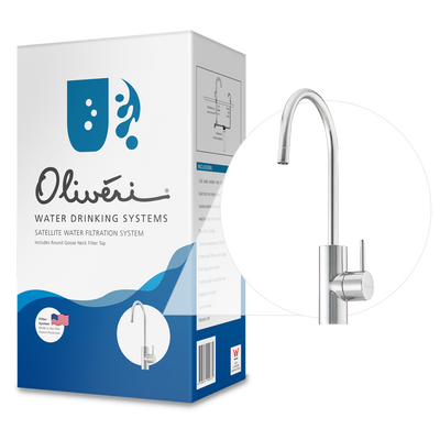 Oliveri Satellite Water Filtration System With Round Goose Neck Filter Tap White