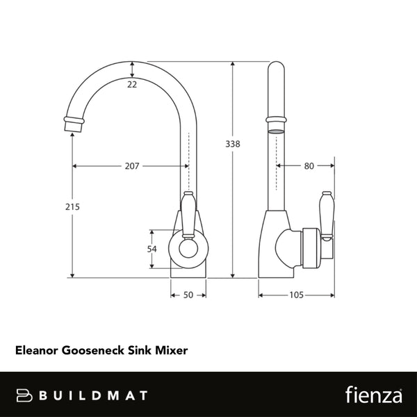 Fienza Eleanor Gooseneck Sink Mixer Chrome