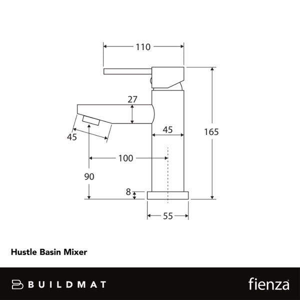 Fienza Hustle Basin Mixer Matte Black