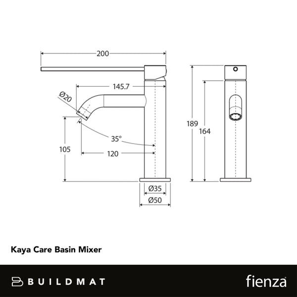 Fienza Kaya Care Basin Mixer Gun Metal