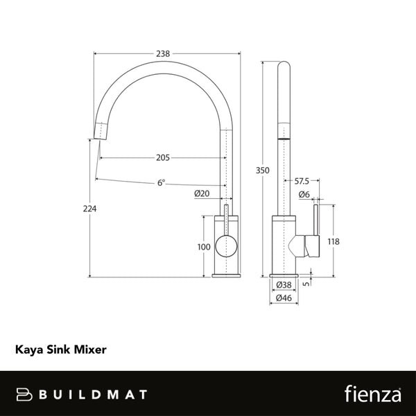 Fienza Kaya Sink Mixer Brushed Copper