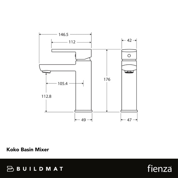Fienza Koko Basin Mixer Matte Black