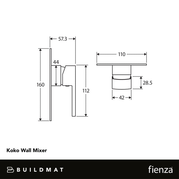 Fienza Koko Wall Mixer Matte Black