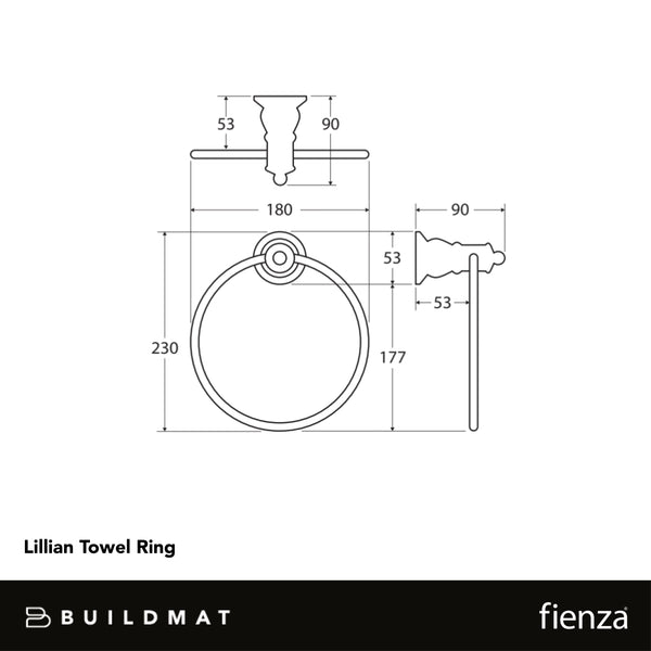 Fienza Lillian Towel Ring Urban Brass