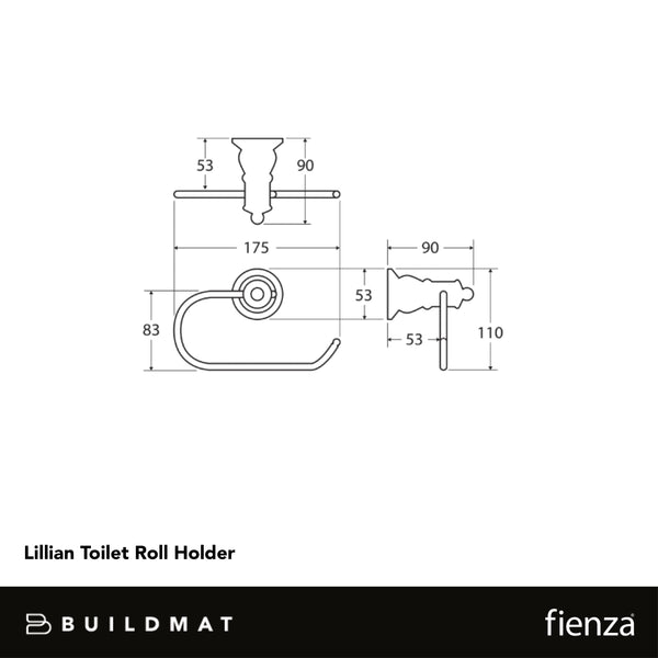 Fienza Lillian Toilet Roll Holder Urban Brass