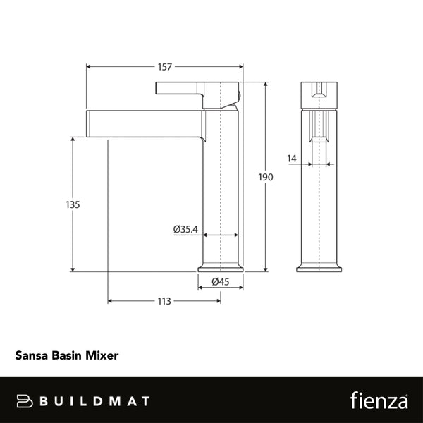 Fienza Sansa Basin Mixer Brushed Nickel