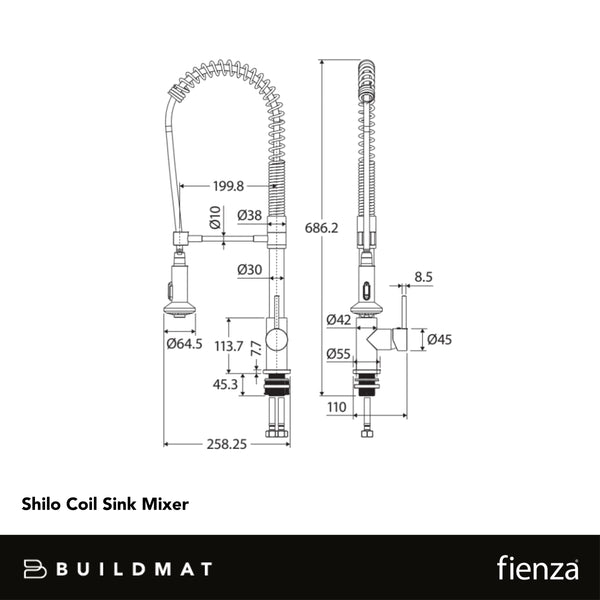 Fienza Shilo Coil Sink Mixer Chrome
