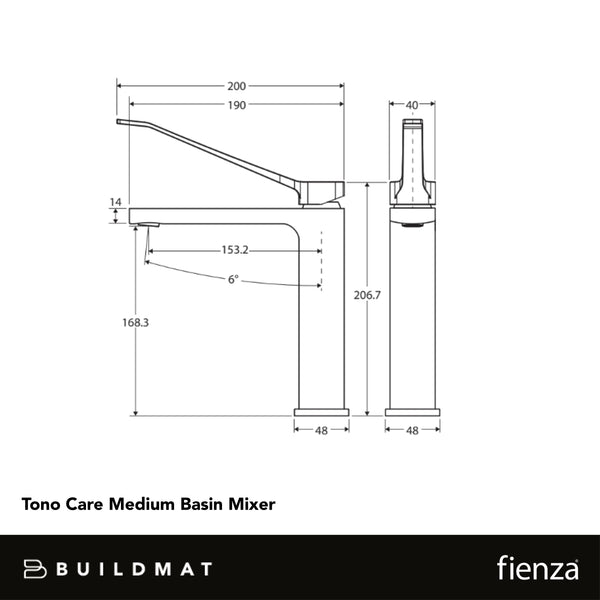 Fienza Tono Care Medium Basin Mixer Chrome
