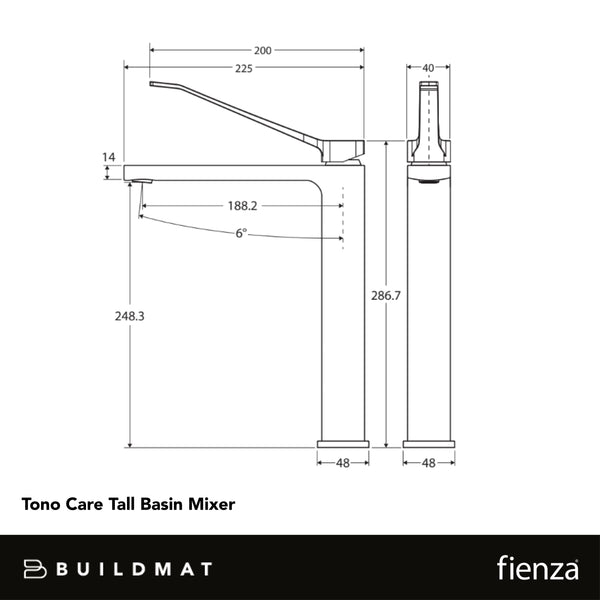 Fienza Tono Care Tall Basin Mixer Chrome