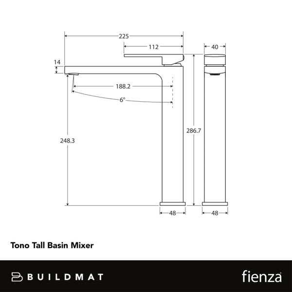 Fienza Tono Tall Basin Mixer Gun Metal