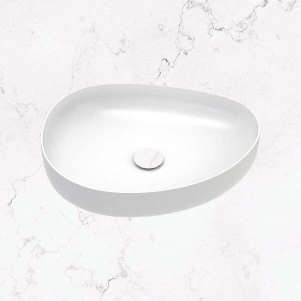 Fienza Pebble Medium Above Counter Basin Matte White