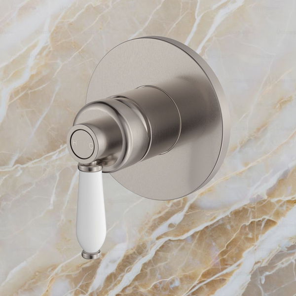 Fienza Eleanor Wall Mixer Brushed Nickel with Ceramic Handle