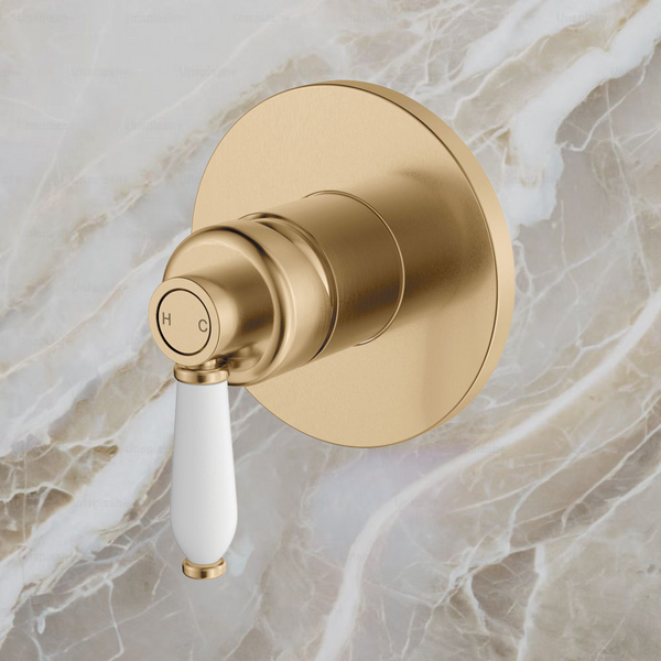 Fienza Eleanor Wall Mixer Urban Brass with Ceramic Handle