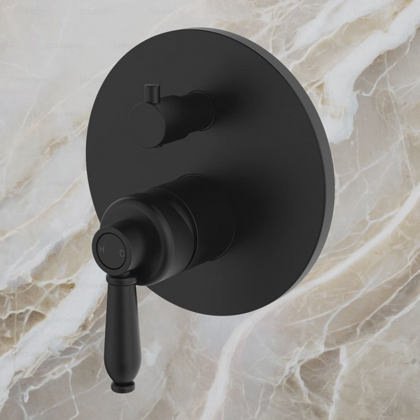 Fienza Eleanor Wall Diverter Mixer Matte Black